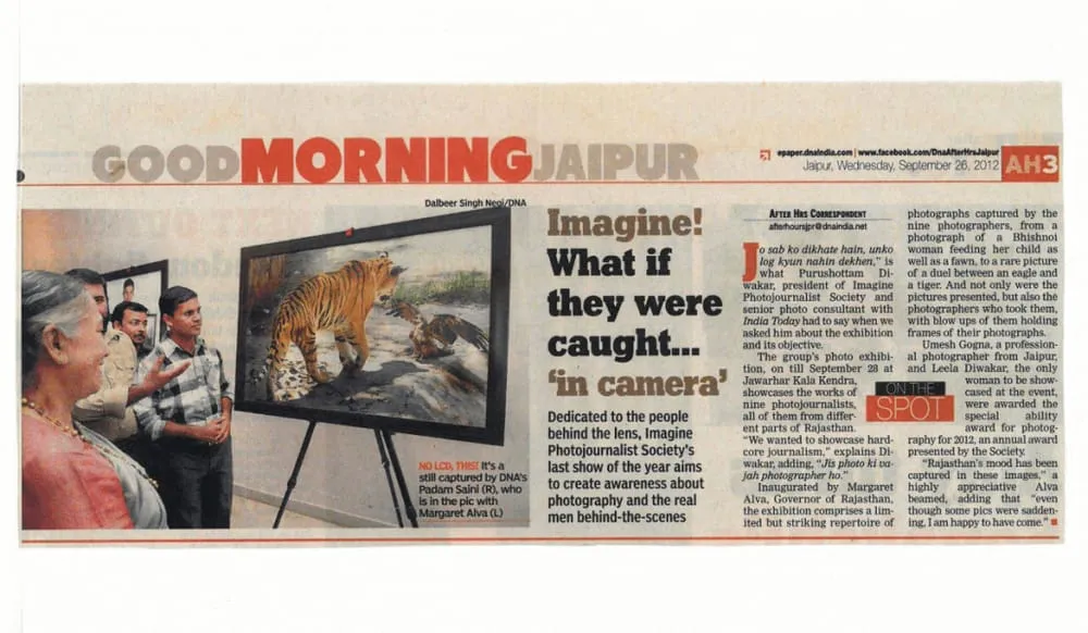 Press clipping from Good Morning Jaipur: Imagine! What if they were caught… in camera